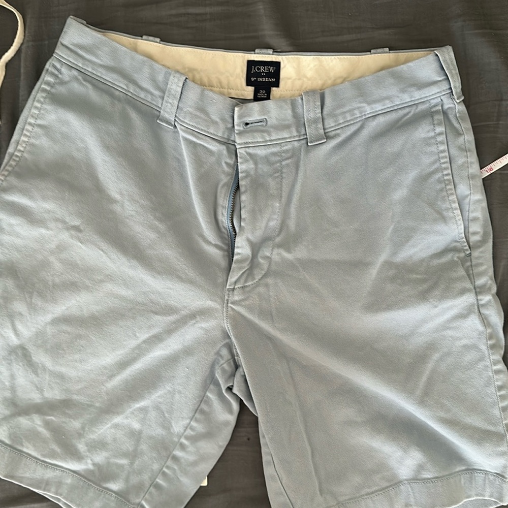 J crew chambray cotton chino shorts